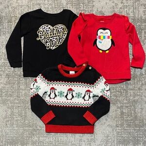🔥4/20! Bundle of 3 girls pull over sweatshirt/ sweater. Size 3T